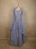 Light Purple Floral Thread and Mirror Embroidered Design Net Anarkali Gown with Dupatta