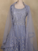 Light Purple Floral Thread and Mirror Embroidered Design Net Anarkali Gown with Dupatta