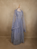 Light Purple Floral Thread and Mirror Embroidered Design Net Anarkali Gown with Dupatta