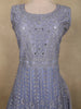 Light Purple Floral Thread and Mirror Embroidered Design Net Anarkali Gown with Dupatta