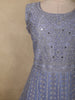 Light Purple Floral Thread and Mirror Embroidered Design Net Anarkali Gown with Dupatta