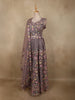 Light Purple Floral Thread and Mirror Embroidered Design Net Lehenga with Dupatta