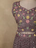 Light Purple Floral Thread and Mirror Embroidered Design Net Lehenga with Dupatta