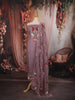 Light Purple Floral Vine Beads Embroidered Design Pure Organza Unstitched Salwar Material