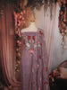 Light Purple Floral Vine Beads Embroidered Design Pure Organza Unstitched Salwar Material