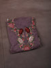 Light Purple Floral Vine Beads Embroidered Design Pure Organza Unstitched Salwar Material