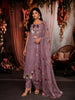 Light Purple Floral Vine Beads Embroidered Design Pure Organza Unstitched Salwar Material