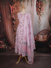 Light Purple Floral Vine Printed Design Cotton Anarkali Salwar Suit with Dupatta