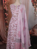 Light Purple Floral Vine Printed Design Cotton Anarkali Salwar Suit with Dupatta