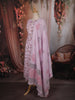 Light Purple Floral Vine Printed Design Cotton Anarkali Salwar Suit with Dupatta