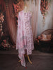 Light Purple Floral Vine Printed Design Cotton Anarkali Salwar Suit with Dupatta