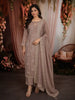Light Purple Floral Vine Stone Embellished Design Tissue Silk Straight Cut Salwar Suit with Dupatta