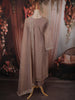 Light Purple Floral Vine Stone Embellished Design Tissue Silk Straight Cut Salwar Suit with Dupatta