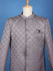 Light Purple Geometric Design Viscose Men's Suit - Diadem