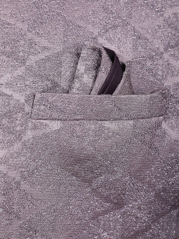 Light Purple Geometric Design Viscose Men's Suit - Diadem