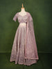 Light Purple Heavy Sequins and Beads Embroidered Design Net Bridal Lehenga with Matching Dupatta