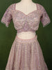 Light Purple Heavy Sequins and Beads Embroidered Design Net Bridal Lehenga with Matching Dupatta