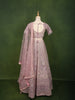 Light Purple Heavy Sequins and Beads Embroidered Design Net Bridal Lehenga with Matching Dupatta