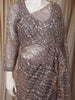 Light Purple Heavy Sequins and Beads Embroidered Design Net Party Wear Saree with Stitched Designer Full Sleeve Blouse