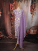Light Purple Ikat Printed Design Cotton Unstitched Salwar Material