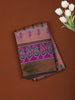 Light Purple Ikat Zari Woven Design Art Silk Saree with Contrast Peacock Zari Border