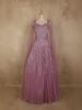 Light Purple Sequins and Beads Embroidered Design Net Party Gown