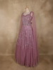 Light Purple Sequins and Beads Embroidered Design Net Party Gown
