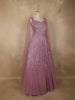 Light Purple Sequins and Beads Embroidered Design Net Party Gown