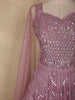 Light Purple Sequins and Beads Embroidered Design Net Party Gown
