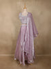 Light Purple Sequins and Beads Embroidered Design Organza Bridesmaid Lehenga with Dupatta