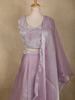Light Purple Sequins and Beads Embroidered Design Organza Bridesmaid Lehenga with Dupatta