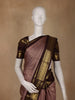 Light Purple Small Checks Woven Pure Kanchipuram Silk Saree