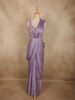 Light Purple Solid Design Georgette Ready To Wear Saree with Designer Blouse