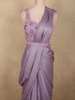 Light Purple Solid Design Georgette Ready To Wear Saree with Designer Blouse