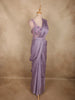 Light Purple Solid Design Georgette Ready To Wear Saree with Designer Blouse
