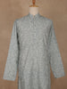 Light Sage Green Sequin Embellished Printed Kurta for Men - Diadem