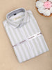 Light Sage Green Striped Design Cotton Kid's Shirt