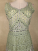 Light Sage Green Thread Embroidered Design Net Bridesmaid Gown