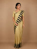 Light Yellow Checkered Semi Tussar Saree