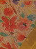 Light Yellow Floral Design Semi Tussar Saree