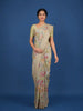 Light Yellow Floral Designed Chiffon Saree