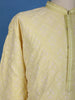 Light Yellow Floral Designed Cotton Kurta Set - Diadem