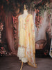 Light Yellow Floral Embroidered Design Cotton Straight Cut Salwar Suit