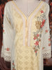 Light Yellow Floral Embroidered Design Cotton Straight Cut Salwar Suit