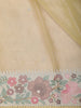 Light Yellow Floral Butta Design Organza Saree