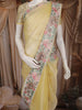 Light Yellow Floral Butta Design Organza Saree