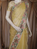 Light Yellow Floral Butta Design Organza Saree