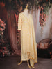 Light Yellow Floral Print Cotton Salwar with Dupatta