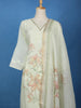 Light Yellow Floral Printed Cotton Salwar With Dupatta