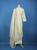 Light Yellow Floral Printed Cotton Salwar With Dupatta